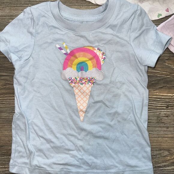 Lot Of 3 Cat & Jack Baby Girl Short Sleeve Tee. Size 12 Months NWOT. C - Picture 2 of 4